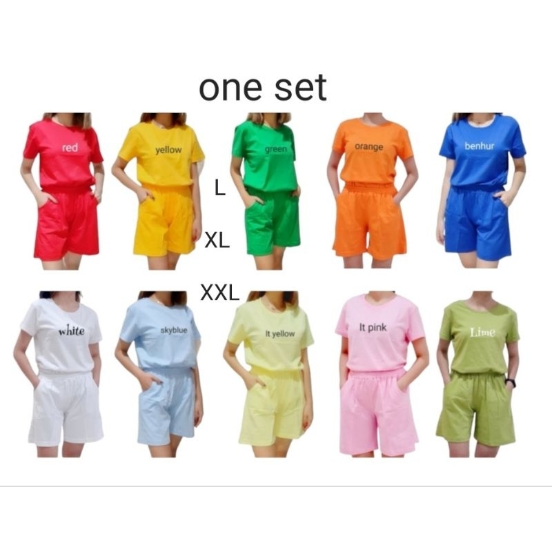 ONE SET Wanita Kekinian Setelan Kaos Wanita