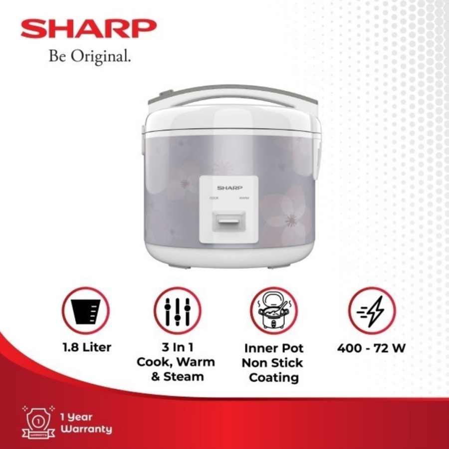 Rice Cooker Sharp KS-FR18ND | Magic com KSFR18ND FR 18ND 18 ND BR 1.8L - BR brown