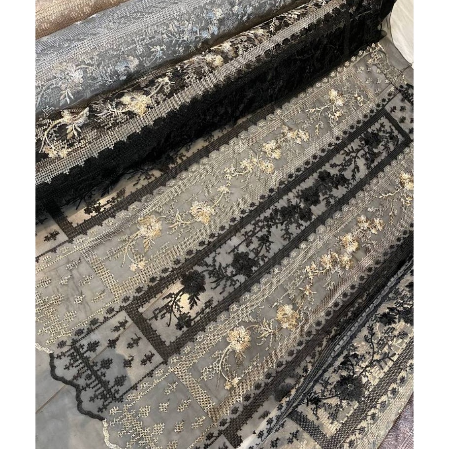 Terlaris Tile Organza Bordir Premium Motif Saphire  Etnik Sapto  Etnik Sumba Bahan Kebaya Mewah