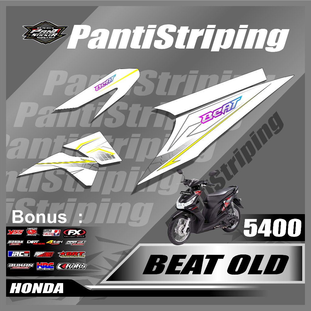 STRIPING MOTOR BEAT KARBU SEMIFULL VIRAL- STICKER SKOTLET HONDA BEAT KARBU MATIC DESAIN RACING