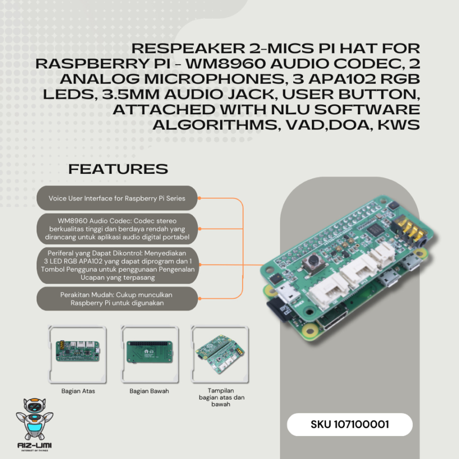 reSpeaker 2-Mics Pi HAT for Raspberry Pi Limited