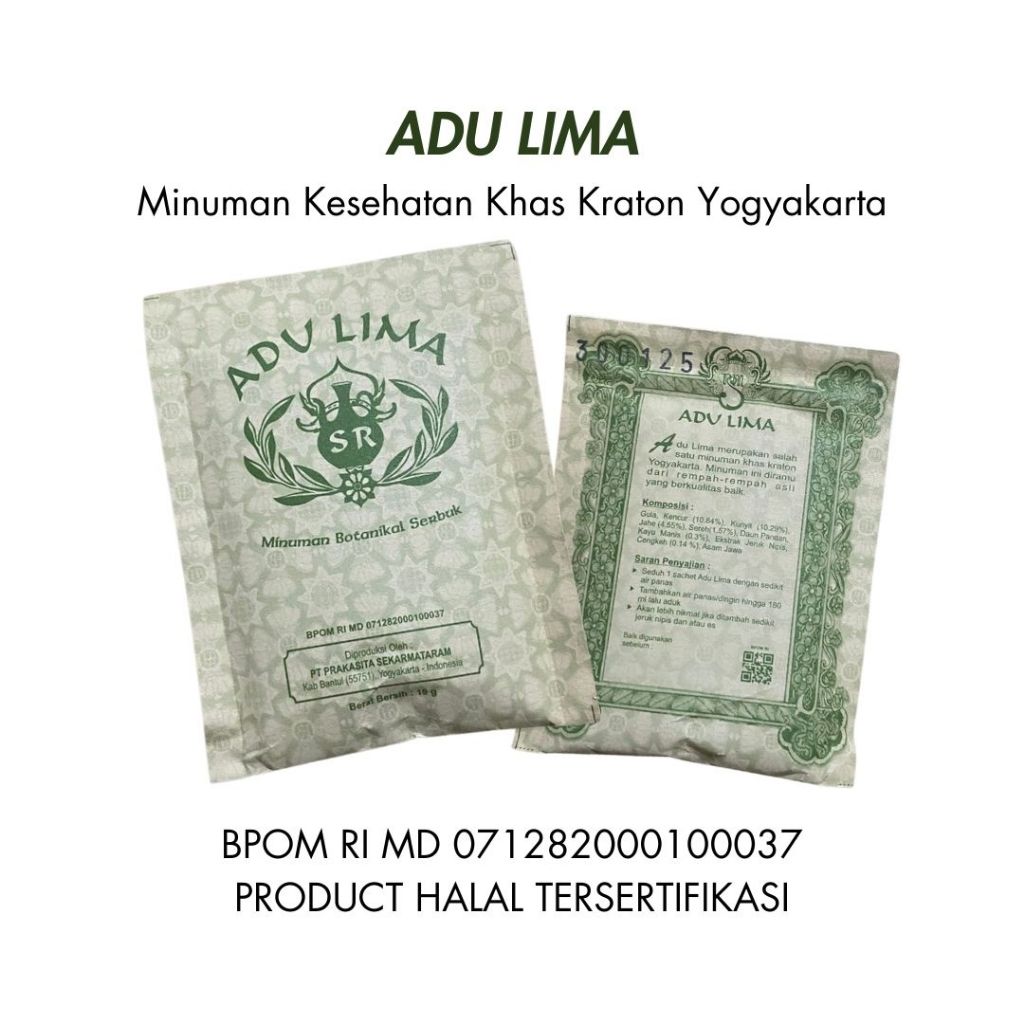 

Adu Lima (Sachet) | Minuman Kesehatan Khas Kraton Yogyakarta