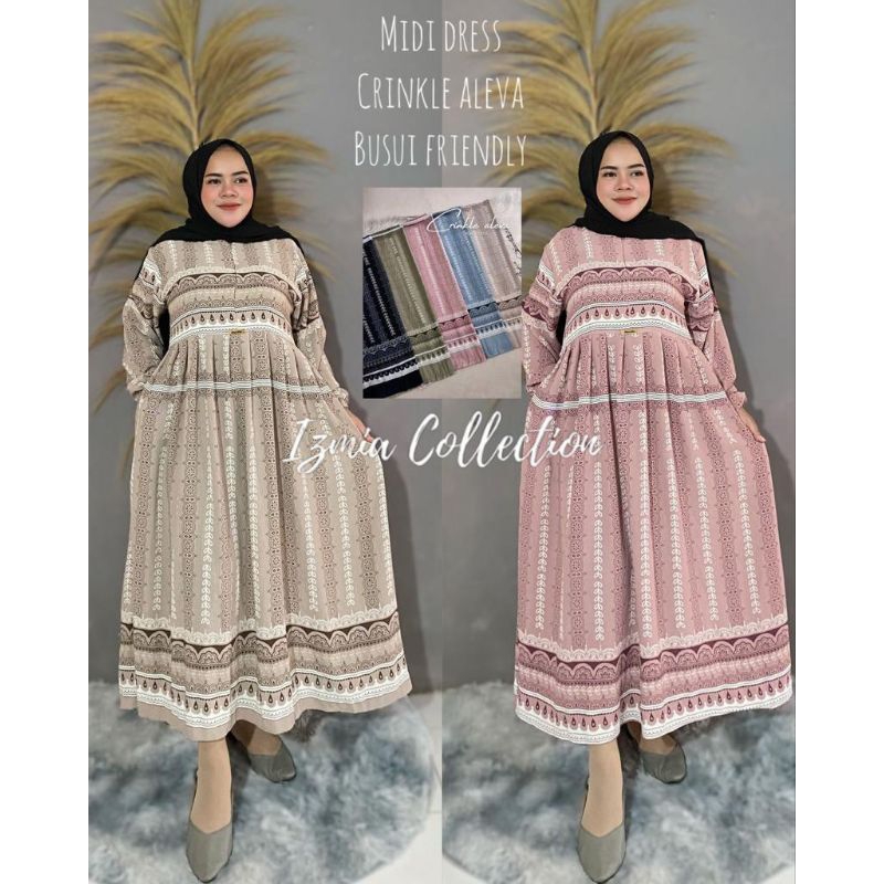 Midi Dress/Midi Dress motif/Midi dress crinkle motif