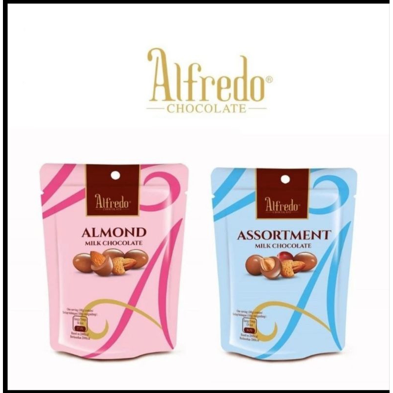 Pouch Alfredo Coklat Almond Milk Assorment Milk 30gr