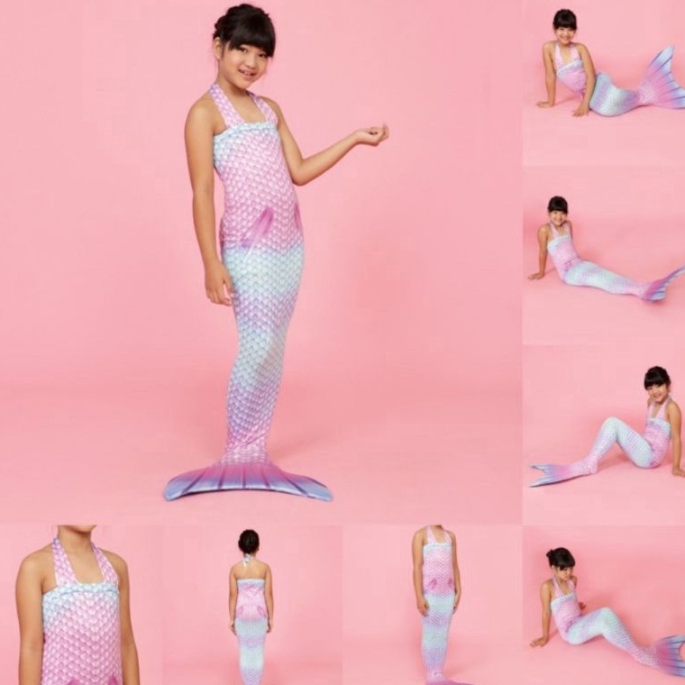 Harga Murah Mermaid baju duyung spesial pelangi baju renang new model kostum putri duyung anak