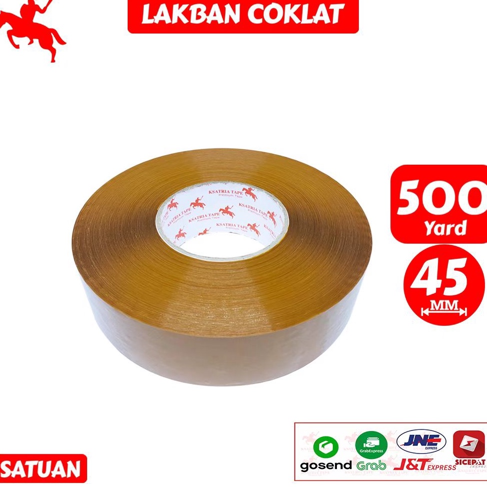 

LES929 KODE 77 Lakban OPP Tape Lakban Coklat KSATRIA Tape 5 Yard Pcs