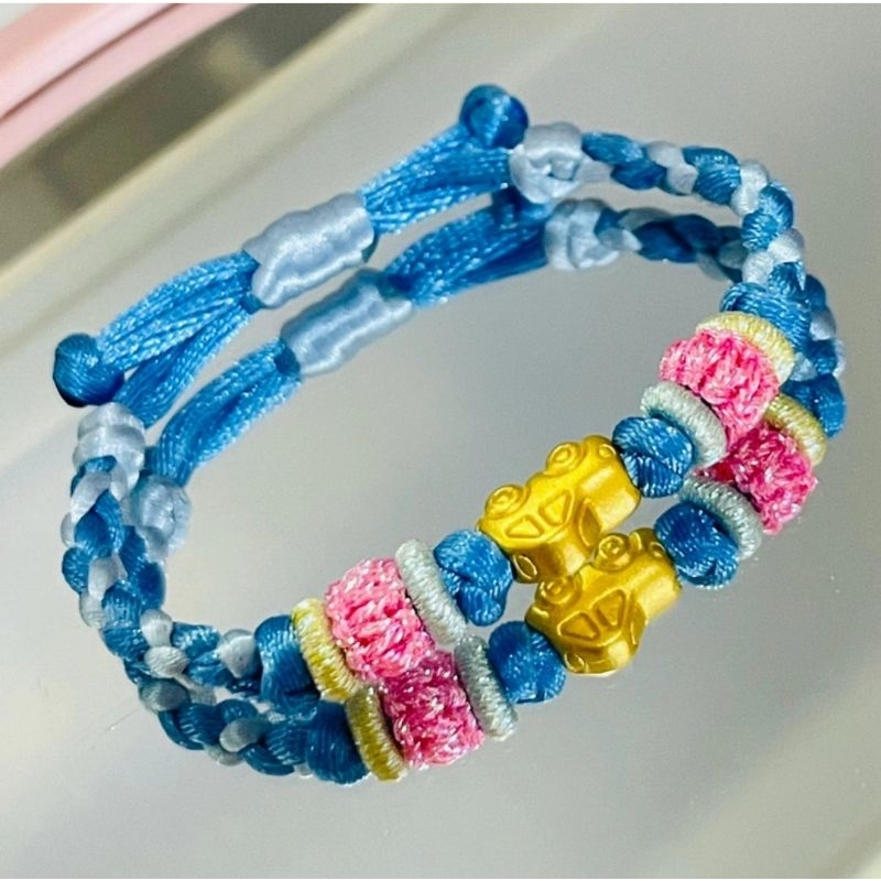 gelang tali charm car mobil hadiah kado anak kids variasi emas asli 23k 24k emas hongkong 999