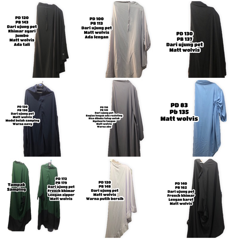 French Floor Khimar Lengan Syari Kerudung Jumbo Terusan