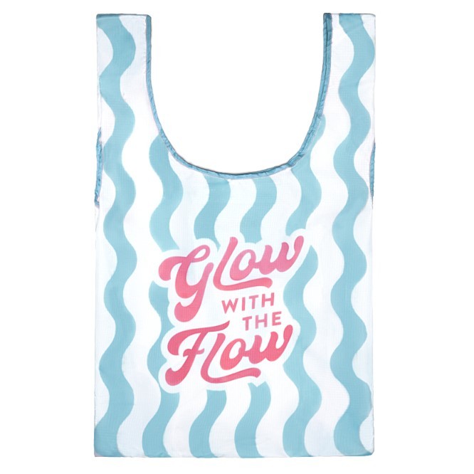 SOCIOLLA Foldable Shopping Bag - GLOW WITH THE FLOW (Kantong / Tas Belanja Lipat / Travel / Tote bag