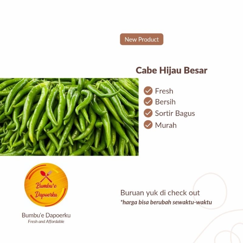 

Cabai Hijau Besar | Kirim Instan | Fresh Product