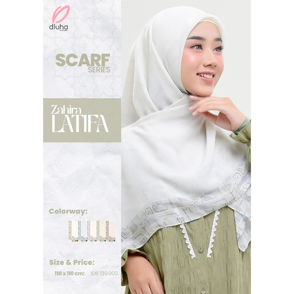 DLUHA IS RABBANI ORI KERUDUNG SEGI EMPAT MOTIF ZAHIRA LATIFA