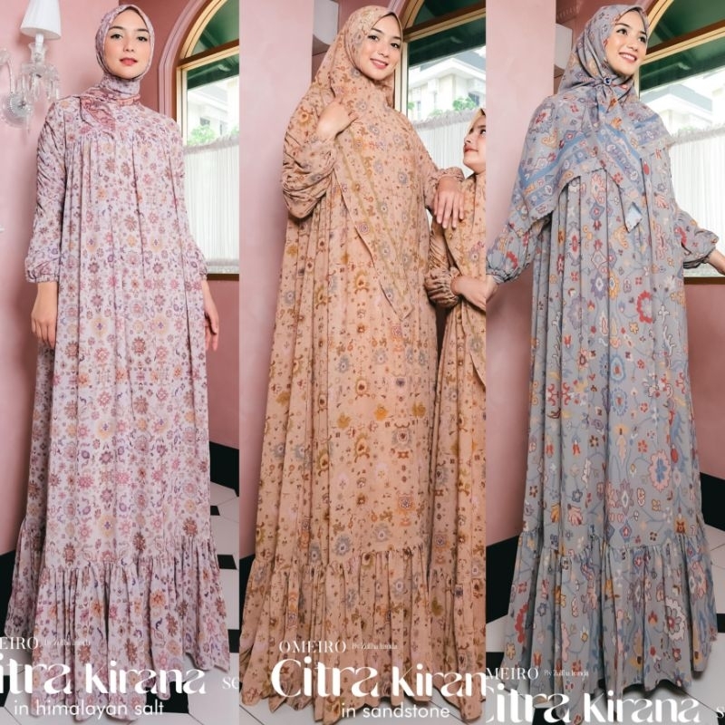 Citra Kirana Mom Ibu Series Dress Scraft Khimar Syari Couple by Omeiro