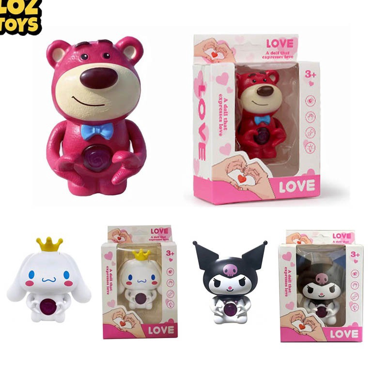 Best Seller Versi audio I love you Figure Kartun Lotso Sanrio Night Light Kawaii 3D LED Cinnamoroll 
