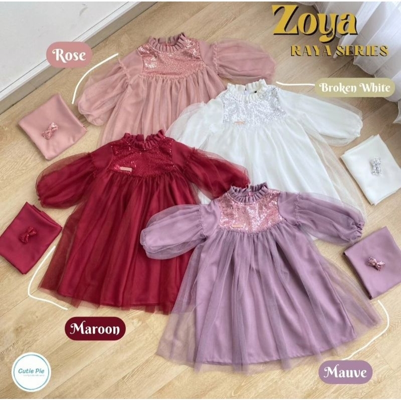 GAMIS ZOYA DRESS  by cutiepiekids - gamis anak - dress anak - gamis tule anak premium - baju lebaran
