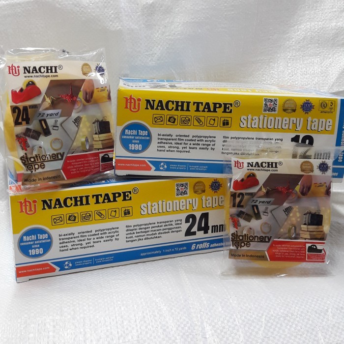 

Tape Nachi Isolasi Dus 12 mm / Tape Nachi Isolasi Dus 24mm (x72 yard)