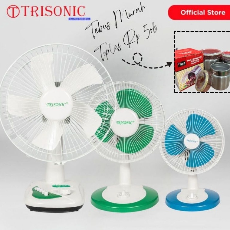 Booming TRISONIC DESK FAN  KIPAS ANGIN MEJA