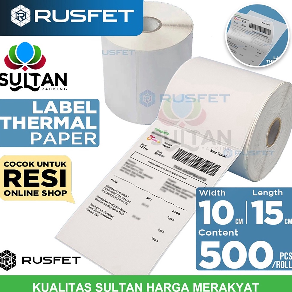 

HDW476 XPRESS Label Kertas Stiker Thermal Rusfet 1x15 5 Resi Paper sticker printer online shop