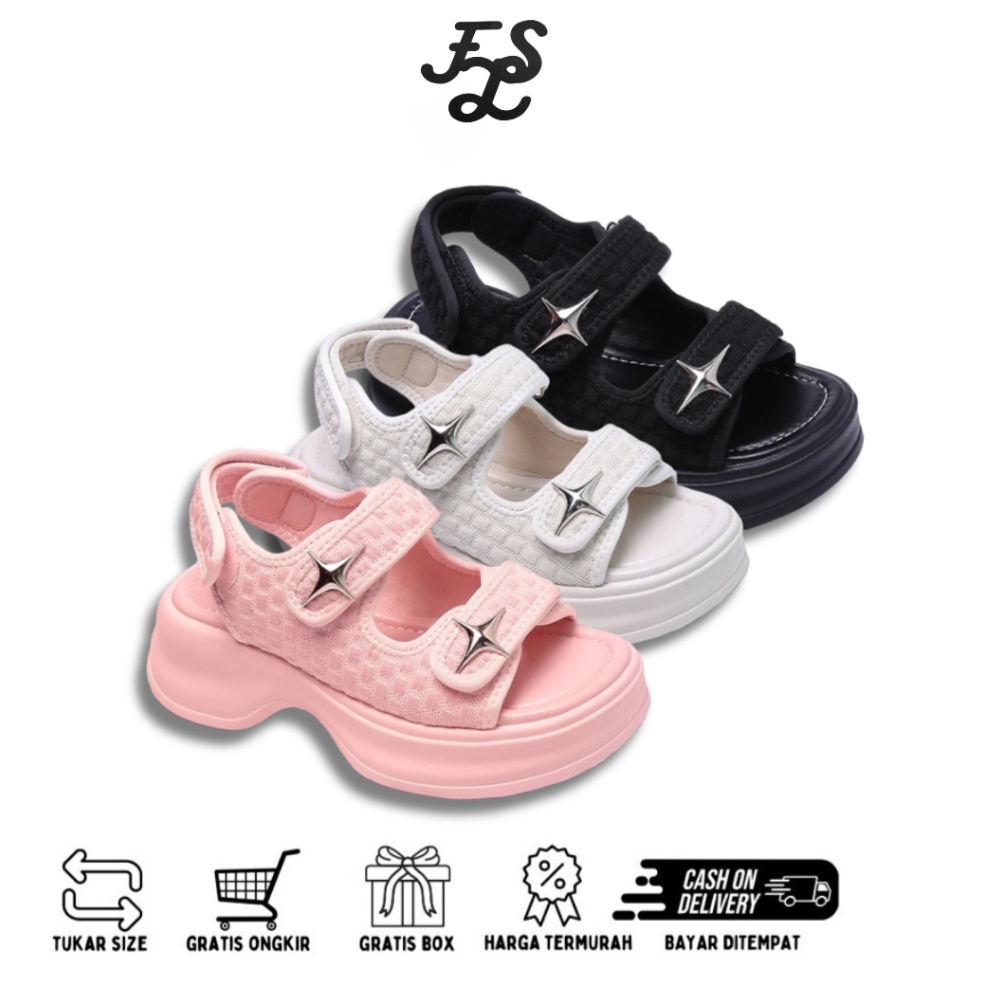 Murah Meriah LUMMYSHOP Sepatu Wanita Sandal Mewah Starrynight dengan Bahan Karet Premium Import