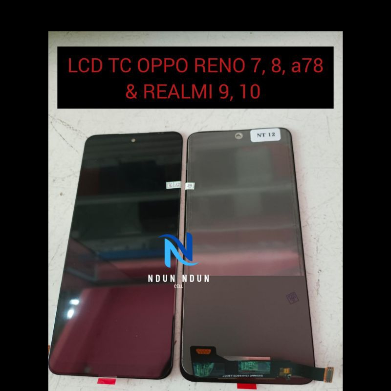 LCD TOUCHSCREEN HP OPPO RENO 7, 8, a78 &amp; REALME 9, 10
