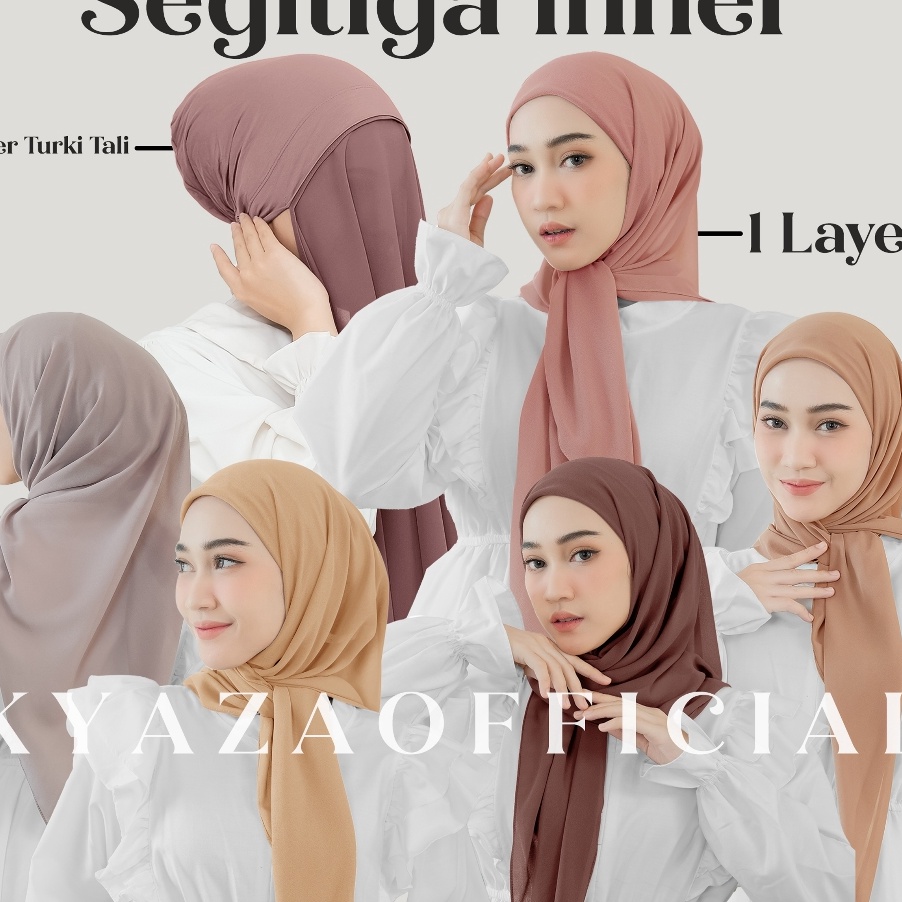 ORIGINAL Hijab Segitiga Instan Inner 1 Layer  Segitiga Instan 1 Layer  Segi3 Inner 1 Layer  Segiempa