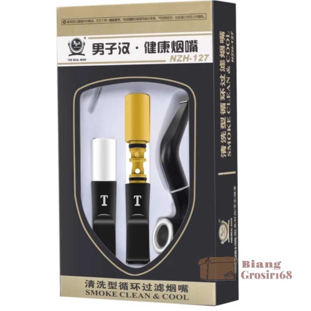 SMN314 PROMO ALE NZH 127 Pipa Rko Set NZH 128 Pipa Logam Mouthpiece Filter Pipa Filter
