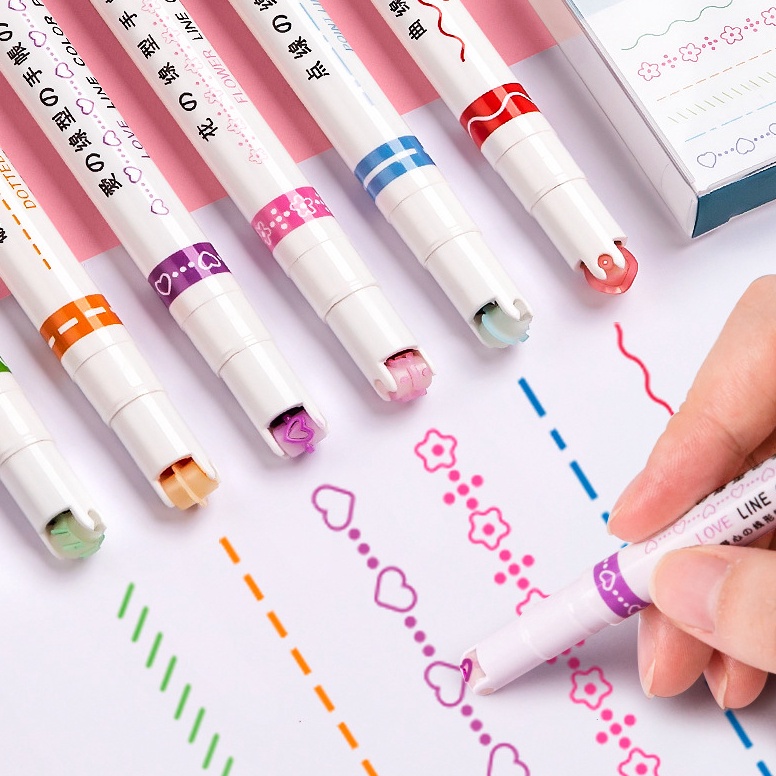 

PMR991 Terkece SeRI PULPEN 1SET ISI 6PCS PEN HIGHLIGHTER HIGHLIGHTER BENTUK GARIS MULTI WARNA DIY STATIONERY HIGHLIGHTER WARNA PASTEL