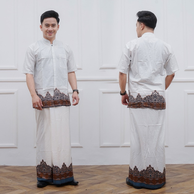 Setelan Kemeja pria KOKO SARUNG BATIK ASLI PEKALONGAN, BAJU PRIA, SETELAN PRIA, SARUNG GUNUNGAN, SET