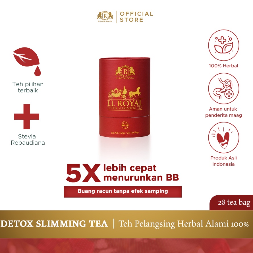 

MEGA SALE El Royal Detox Slimming Tea Teh Detox 1 Pcs 5X Lebih Cepat Menurunkan BB Solusi Langsing Sekaligus Buang Racun Tanpa Efek Samping