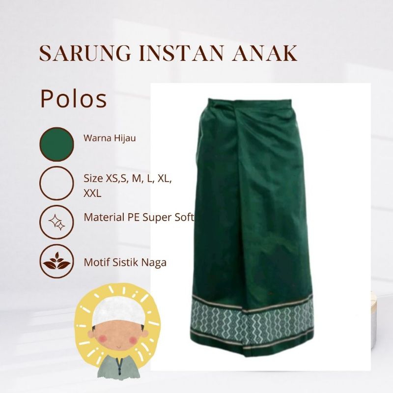 Rfam Sarung Instan Anak   Sarung Instan Anak Polos   Sarung Instan Model Rok  Sarung Anak Polos