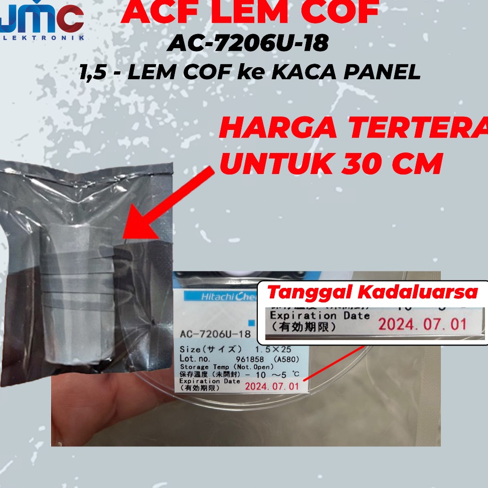 VAN496 TERMURAH 3CM1Meter LEM ACF AC256R35 AC72618  2mm  15mm PEREKAT IC FLEXIBLE COF KE PCB TCON DA