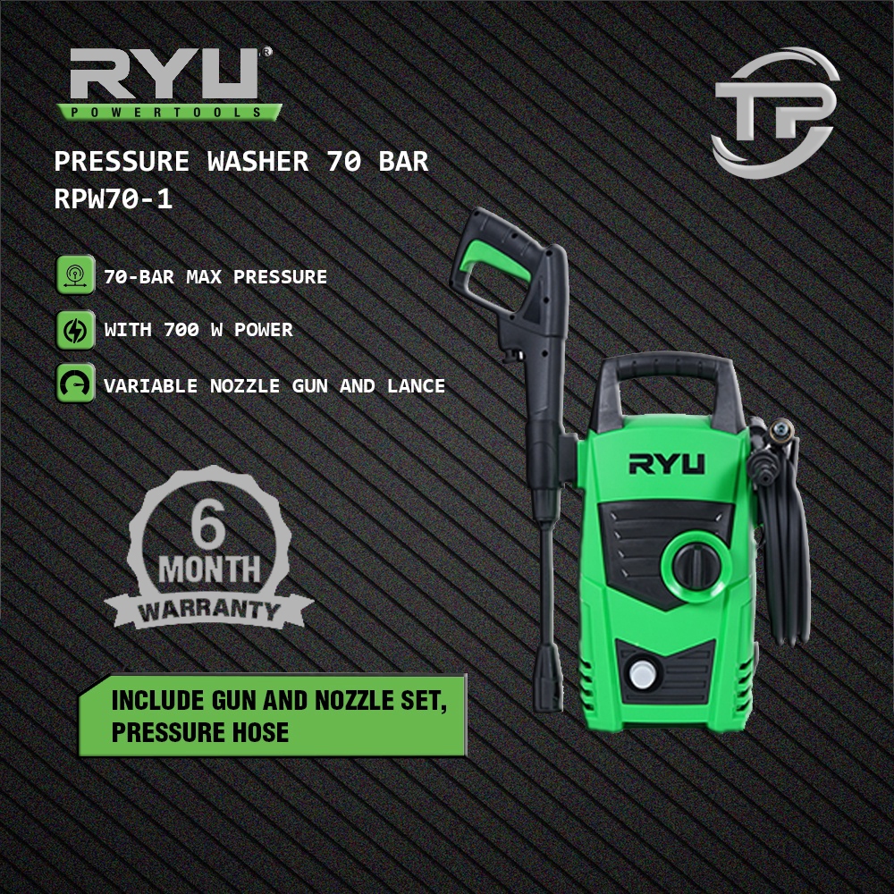 RYU PRESSURE WASHER 70 BAR / MESIN CUCI MOBIL / MOTOR  / JET CLEANER RYU 70 BAR