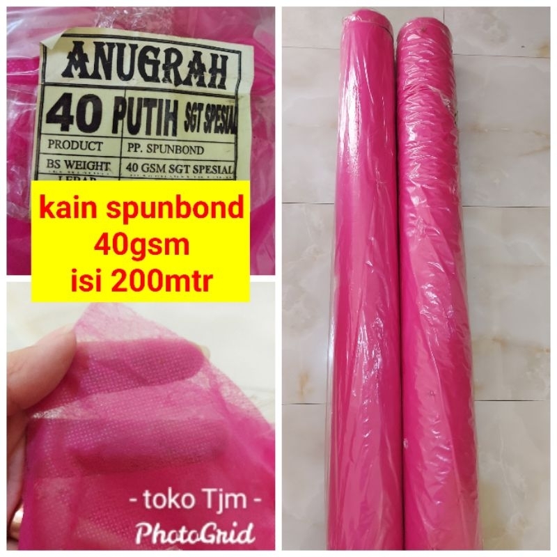 KAIN SPUNBOND 40GSM ROLL WARNA PINK