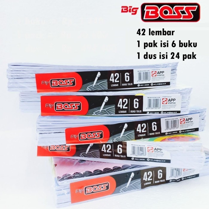 

BUKU TULIS BIG BOSS / BOXY 42 LEMBAR PER PACK ISI 6 PCS