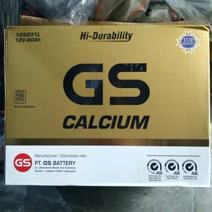 Aki GS Calcium 105D31L Mobil Pajero Fortuner Innova Diesel Land Cruiser Harrier Santa Fe