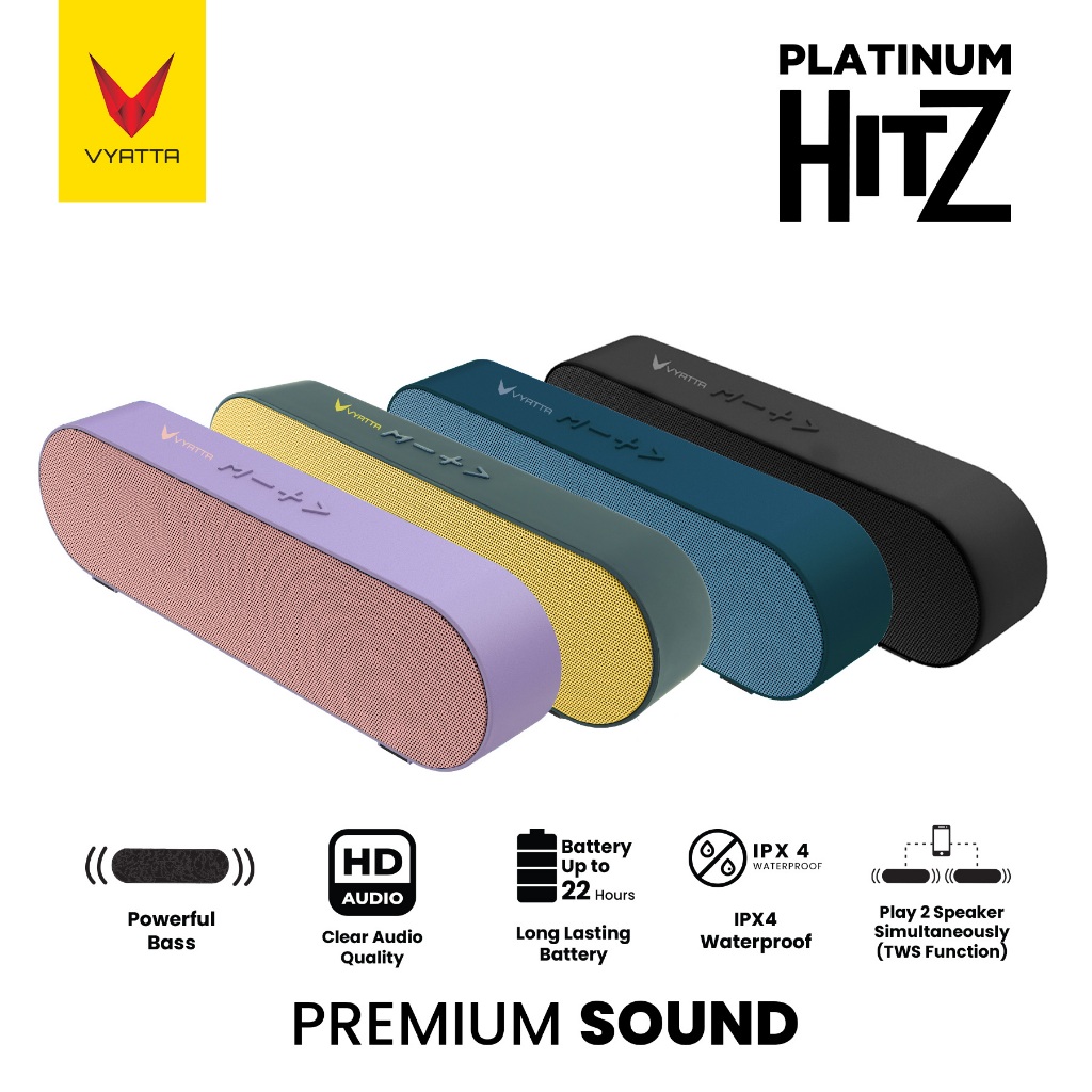 VYATTA PLATINUM HITZ TWS SPEAKER BLUETOOTH PORTABLE USB MEGA BASS