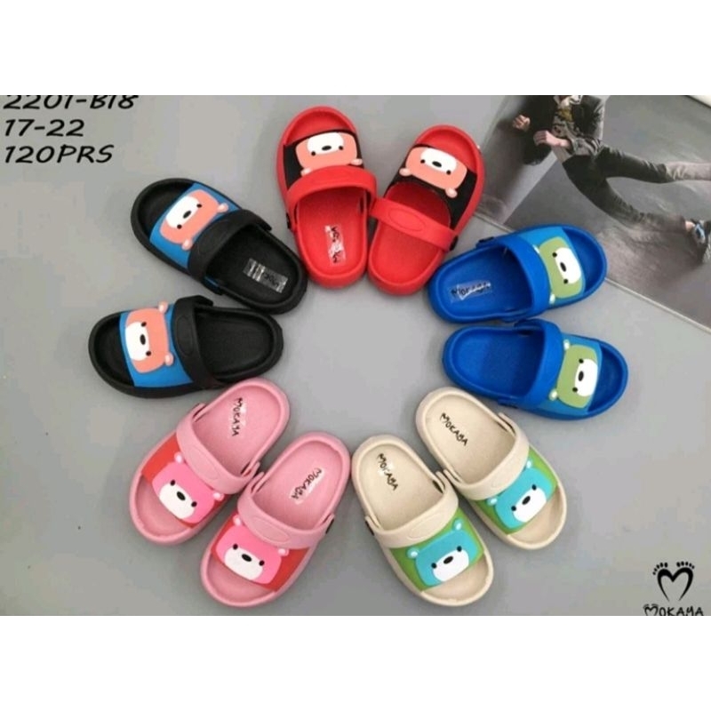 Sandal Let Anak Laki-Laki Dan Perempuan Motif Boneka Beruang Mokaya 2201