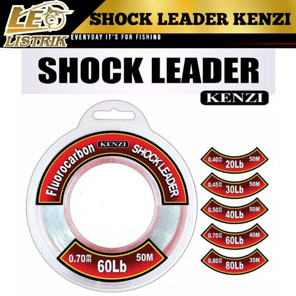 SHOCK LEADER KENZI KOJI FLUROCARBON PANJANG 50M TERSEDIA SIZE 15LB 20LB 30LB 40LB 50LB 60LB 80LB TER
