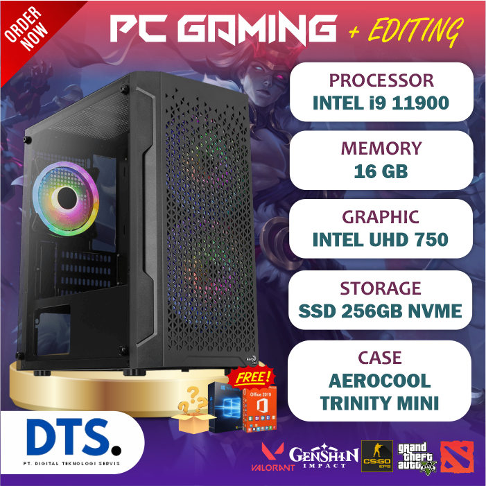 PC Gaming | Intel Core i9-11900 | Intel UHD 750| 16GB RAM | 256GB Nvme
