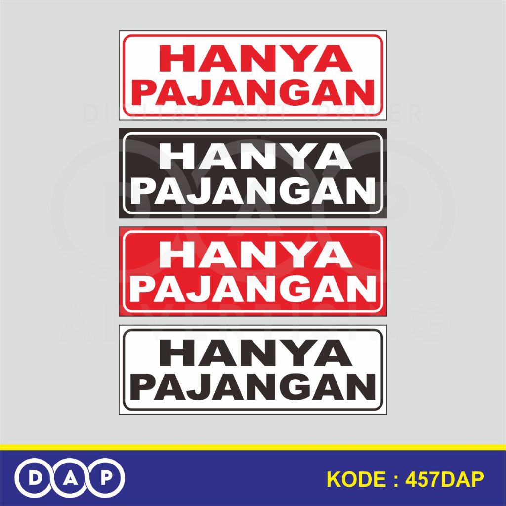 

457 - STIKER LABEL HANYA PAJANGAN - 15 X 5 CM - VYNIL - TERBAIK