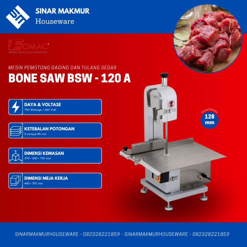 Bone Saw BSW-120 A Mesin Pemotong Tulang Mesin Potong Bone Saw BSW-120 A - Fomac