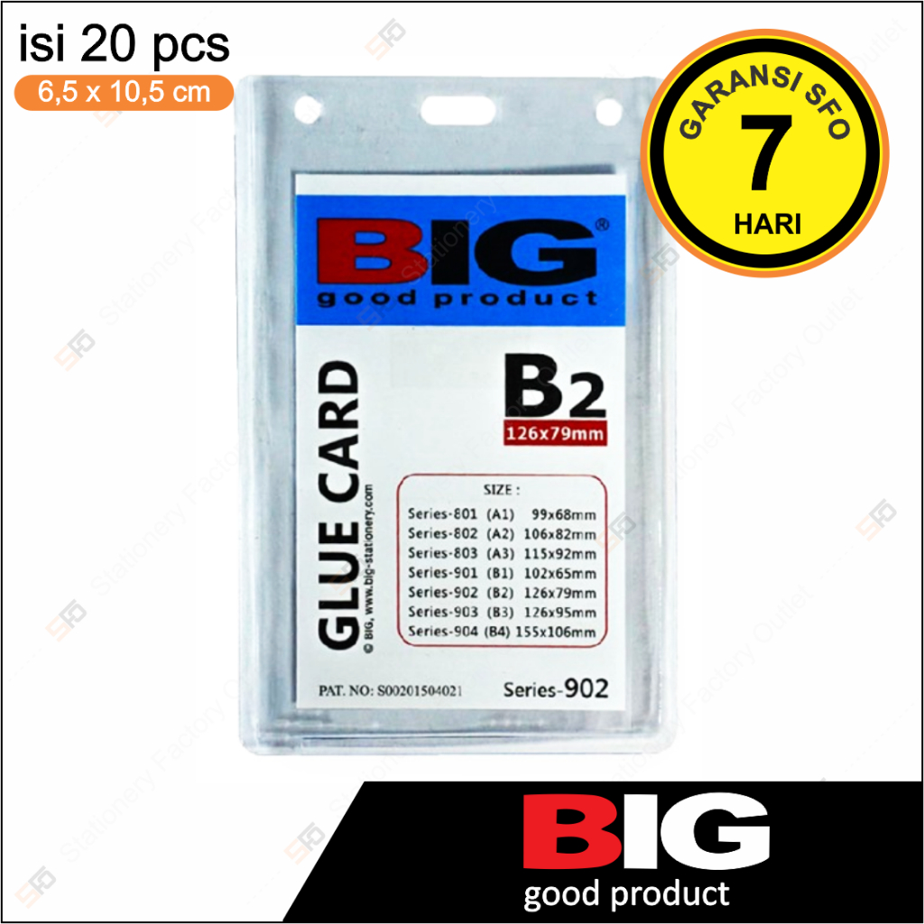 

ID Card Mika Big B2 isi 20 - 126mm x 79mm Name Tag Glue Card Holder
