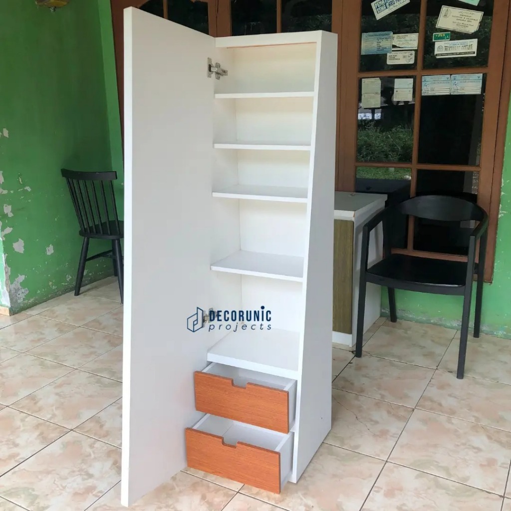 Standing Mirror Double Rak Tas Rak Make-Up