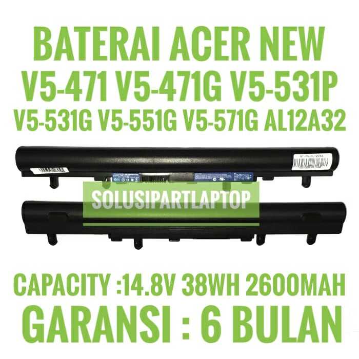 Baterai Laptop Acer Aspire E1-410 E1-410G E1-472G AL12A32