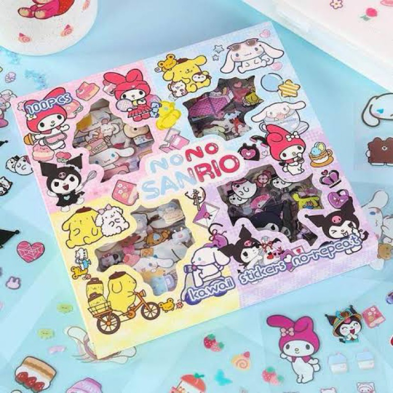 

Stiker cute cartoon sanrio / stiker motif jurnal anti air / dekorasi handbook scrapbook stiker