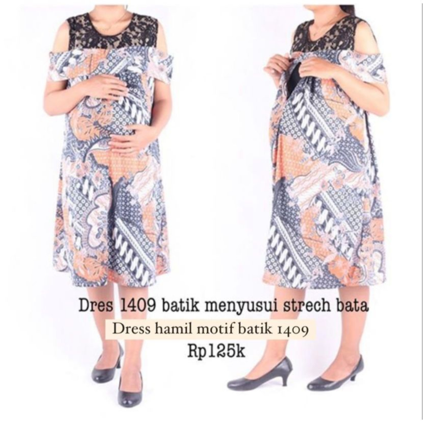 Baju hamil Dress hamil batik 1409