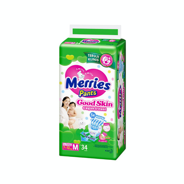 Merries Pants Good Skin M34 / Merries Good Skin M34 / Popok Bayi Merries M 34