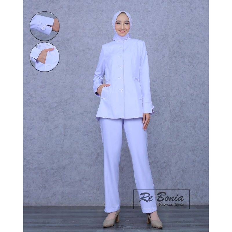 blazer putih seragam perawat baju dinas rumah sakit blazer rebonia