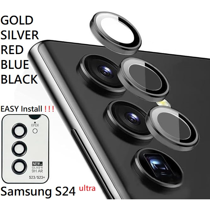 Hans - 1 Set RING 5 Camera Full Frame Samsung S24FE S24 ULTRA S24 S24+ S23 S22 Tempered kaca/Glass P
