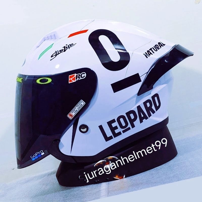 Helm Halfface Gift Sargon Paket Ganteng Leopard