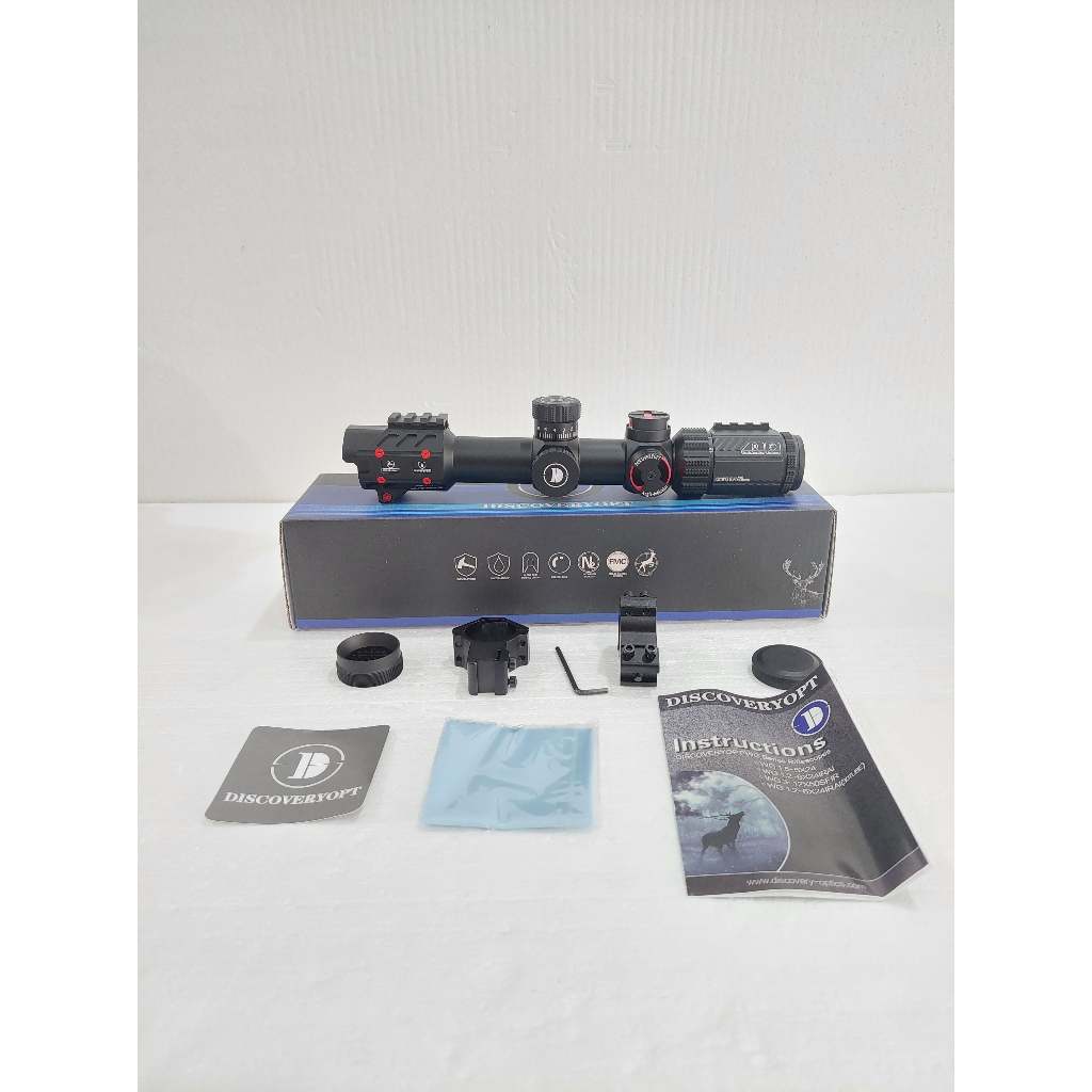 teleskop murah discovery WG 1.2-6X24 IRAI warna hitam murah